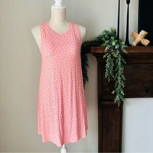 Loft Pink Sleeveless Tshirt Dress - Garden Floral Vines